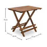 Τραπέζι πτυσσόμενο Queen από ξύλο οξιάς σε χρώμα καρυδί εμποτισμού 70x60x75εκ.