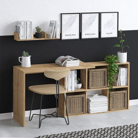 Γραφείο εργασίας Blake χρώμα φυσικό οξιάς 145x45x74εκ.