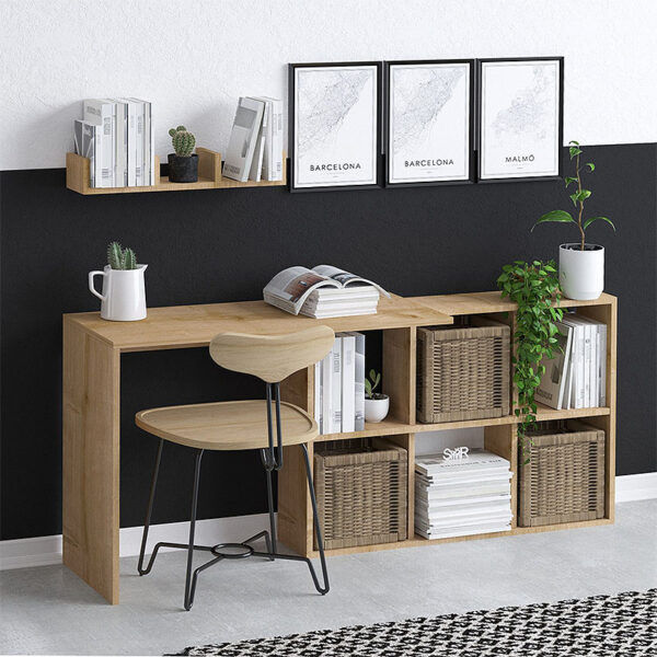 Γραφείο εργασίας Blake χρώμα φυσικό οξιάς 145x45x74εκ.