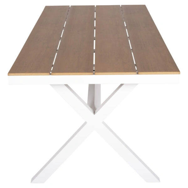 ΤΡΑΠΕΖΙ ΑΛΟΥΜΙΝΙΟΥ ΟΡΘΟΓΩΝΙΟ TAWNEE HM6039.02 ΛΕΥΚΟ-POLYWOOD ΦΥΣΙΚΟ 219,5x89,5x73Υ