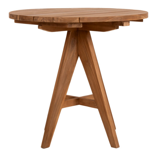 ΤΡΑΠΕΖΙ LEO HM9623.11 ΣΤΡΟΓΓΥΛΟ ΜΑΣΙΦ ΞΥΛΟ ΤΕΑΚ Φ80x75Υεκ.