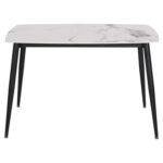 ΤΡΑΠΕΖΙ RAVEN HM9854.01 ΚΕΡΑΜΙΚΟ TOP ΛΕΥΚΟ ΜΑΡΜΑΡΟ-ΜΑΥΡΟ ΜΕΤΑΛΛΟ 117,5x67,5x76Υεκ.