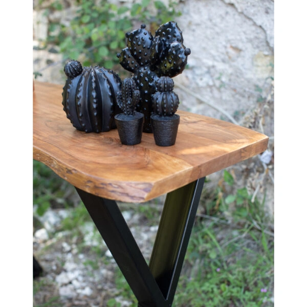 TRIBE ΚΟΝΣΟΛΑ ΚΑΡΥΔΙ ΜΑΥΡΟ 120x40xH76cm