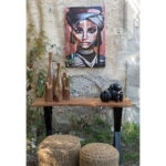 TRIBE ΚΟΝΣΟΛΑ ΚΑΡΥΔΙ ΜΑΥΡΟ 120x40xH76cm