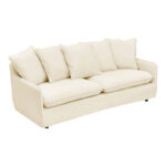 Σετ σαλονιού Interest 2τεμ ύφασμα σε μπεζ απόχρωση με μαξιλάρια