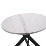 Τραπέζι Dammero  mdf σε cream απόχρωση με πόδι μαύρο μέταλλο Φ100x75εκ