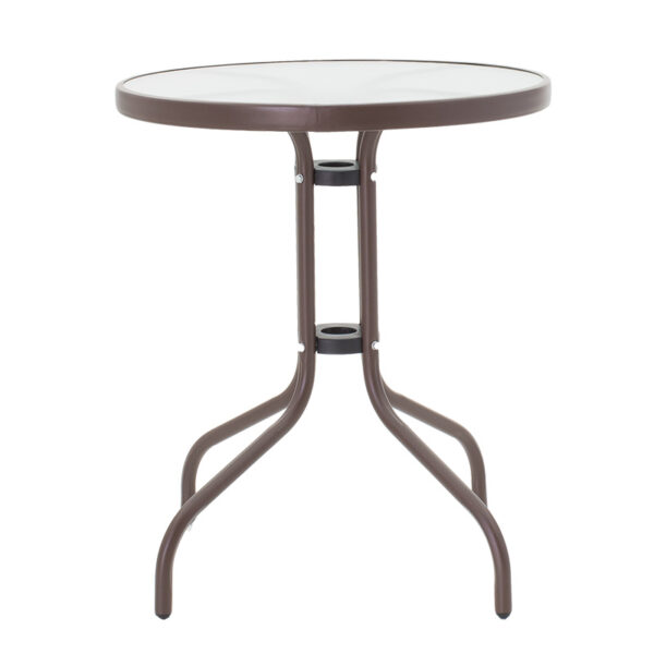 Tραπεζαρία Obbi-Watson σετ 3τεμ καφέ μέταλλο-pe Φ60x70εκ