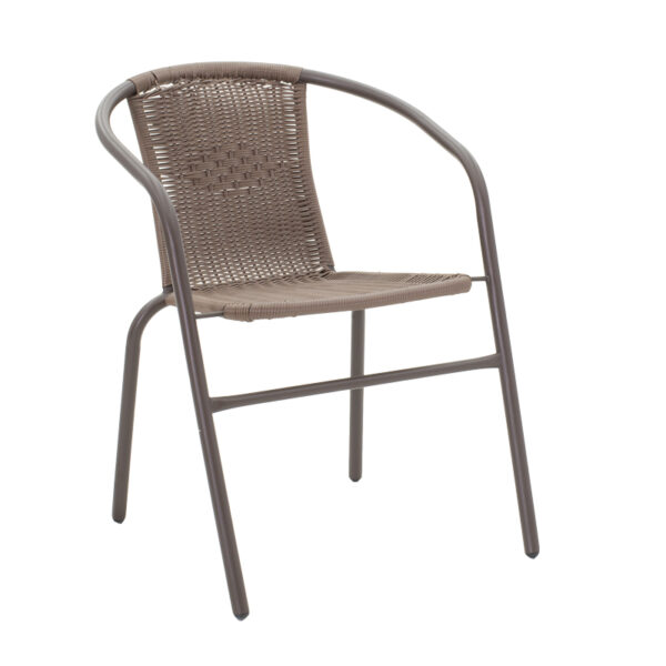 Tραπεζαρία Obbi-Watson σετ 3τεμ καφέ μέταλλο-pe Φ60x70εκ