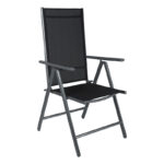 Πολυθρόνα Candor ανθρακί μέταλλο και γκρι textilene 51.5x63.5x107εκ