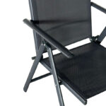 Πολυθρόνα Candor ανθρακί μέταλλο και γκρι textilene 51.5x63.5x107εκ