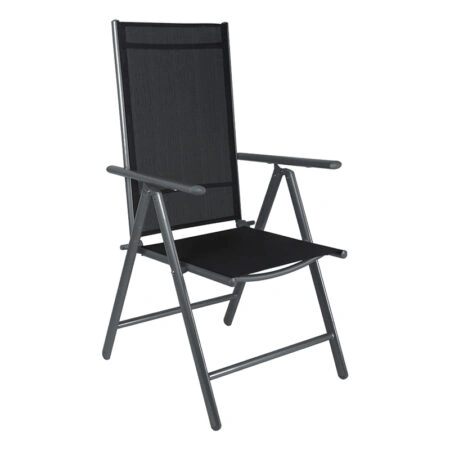 Πολυθρόνα Candor ανθρακί μέταλλο και γκρι textilene 51.5x63.5x107εκ