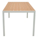 Τραπέζι Nares  αλουμίνιο λευκό-plywood φυσικό 180x90x72.5εκ