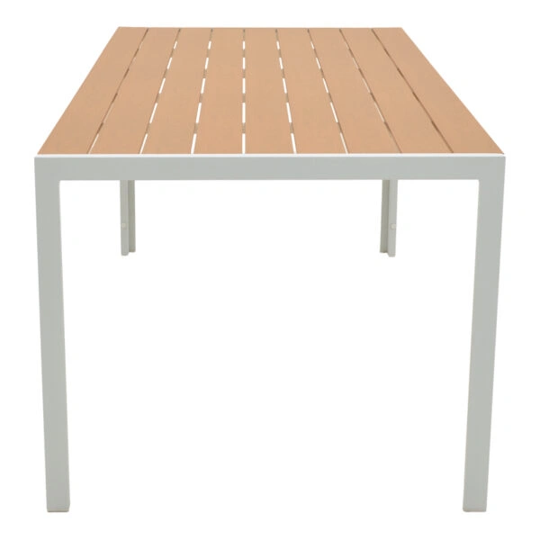 Τραπέζι Nares  αλουμίνιο λευκό-plywood φυσικό 180x90x72.5εκ