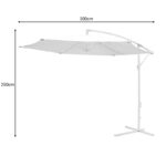 Ομπρέλα Jiopel pakoworld μονοκόμματος ιστός λευκό αλουμίνιο-μπεζ ύφασμα Φ3m