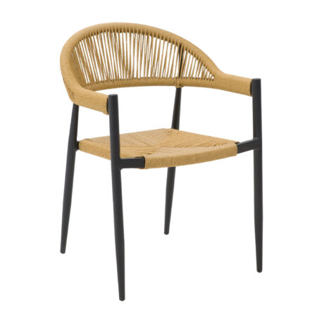 MEZZA LUNA ΚΑΡΕΚΛΑ ΦΥΣΙΚΟ ΜΑΥΡΟ 56x55xH78cm