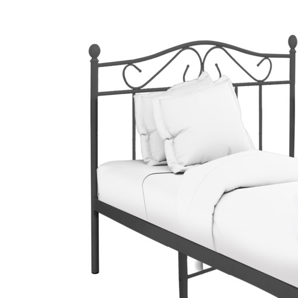 Κρεβάτι Yorick μαύρο μεταλλικό 90x190εκ
