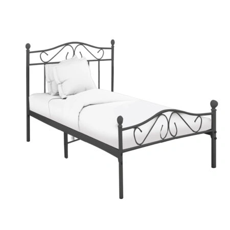 Κρεβάτι Yorick pakoworld μαύρο μεταλλικό 90x190εκ