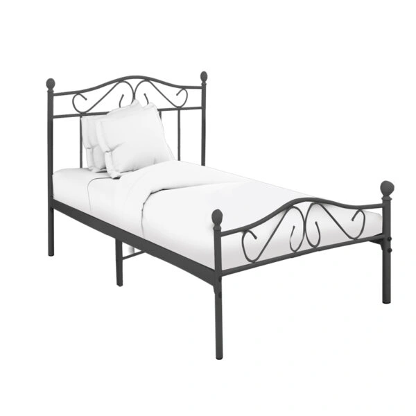Κρεβάτι Yorick μαύρο μεταλλικό 90x190εκ