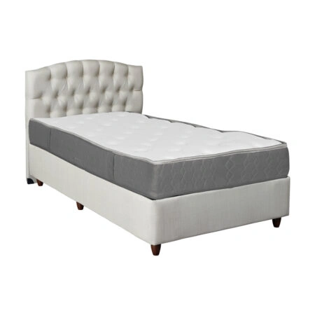 Κρεβάτι Lanse μονό με αποθηκευτικό χώρο κρεμ 120x200εκ