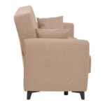 Καναπές-κρεβάτι με αποθηκευτικό χώρο διθέσιος Lincoln  μπεζ ύφασμα 165x75x85εκ