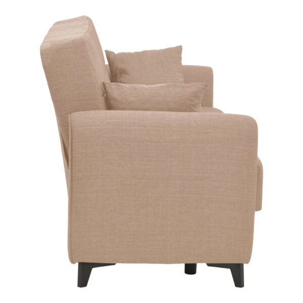 Καναπές-κρεβάτι με αποθηκευτικό χώρο διθέσιος Lincoln  μπεζ ύφασμα 165x75x85εκ