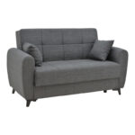 Καναπές-κρεβάτι με αποθηκευτικό χώρο διθέσιος Lincoln  ανθρακί ύφασμα 165x75x85εκ