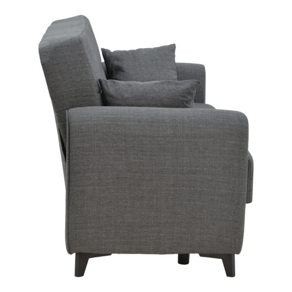 Καναπές-κρεβάτι με αποθηκευτικό χώρο διθέσιος Lincoln  ανθρακί ύφασμα 165x75x85εκ