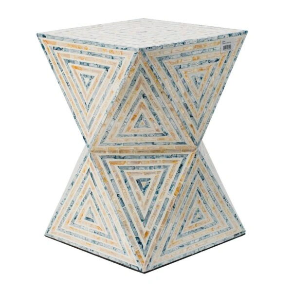 Ivory Τραπέζι Βοηθητικό Σκαμπό MDF Capiz Μπεζ (35x35x50)cm