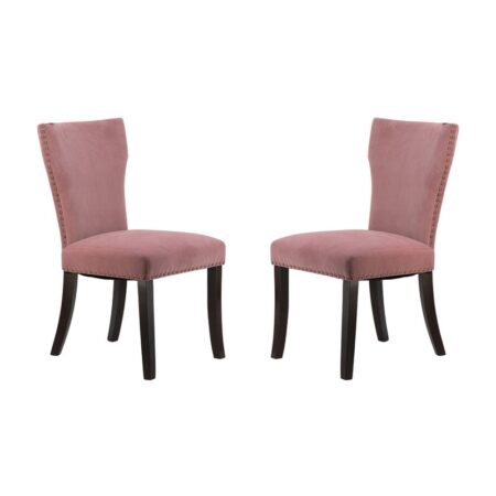 Artekko Dagy Καρέκλα Ξύλο Βελούδο Ροζ Μαύρο (64x50x94)cm Σετ/2