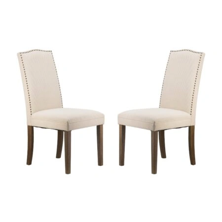 Artekko Dagy Καρέκλα Ξύλο Ύφασμα Μπεζ Καφέ (61x51x100)cm Σετ/2