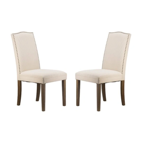 Dagy Καρέκλα Ξύλο Ύφασμα Μπεζ Καφέ (61x51x100)cm Σετ/2