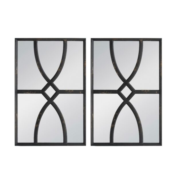Artekko Mirror Μαύροι Ξύλινοι Καθρέφτες Τοίχου (40x3x60)cm 2pcs
