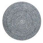 Ivory Τραπέζι Σαλονιού MDF/Capiz Άσπρο/Μαύρο (89x89x41)cm