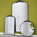 Artekko Dia Καθρέπτης Τοίχου Μέταλλο Γυαλί Μαύρο (91.4x3.8x168.2)cm