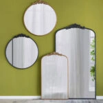 Artekko Dia Καθρέπτης Τοίχου Μέταλλο Γυαλί Μαύρο (91.4x3.8x168.2)cm