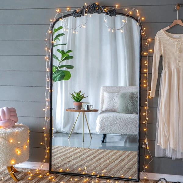 Artekko Dia Καθρέπτης Τοίχου Μέταλλο Γυαλί Μαύρο (91.4x3.8x168.2)cm