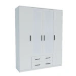 Ντουλάπα Τετράφυλλη Simple 4D2D Λευκή 160x52x205cm
