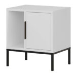 Κομοδίνο Glynn χρώμα λευκό 45x35x50εκ.