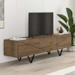 Έπιπλο τηλεόρασης Jakomen  χρώμα ανοιχτό καρυδί 160x36,8x43εκ.