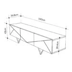Έπιπλο τηλεόρασης Jakomen  χρώμα ανοιχτό καρυδί 160x36,8x43εκ.
