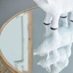 Versail Τραπέζι Βοηθητικό με Καθρέφτη Ξύλο/Γυαλί Άσπρο (60x60x71)cm