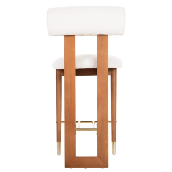 ΣΚΑΜΠΟ ΜΠΑΡ TONDELLA HM18146.12 ΞΥΛΟ ΚΑΡΥΔΙΑΣ-ΥΦΑΣΜΑ ΜΠΟΥΚΛΕ ΛΕΥΚΟ-ΜΕΤΑΛΛΟ ΣΕ ΧΡΥΣΟ