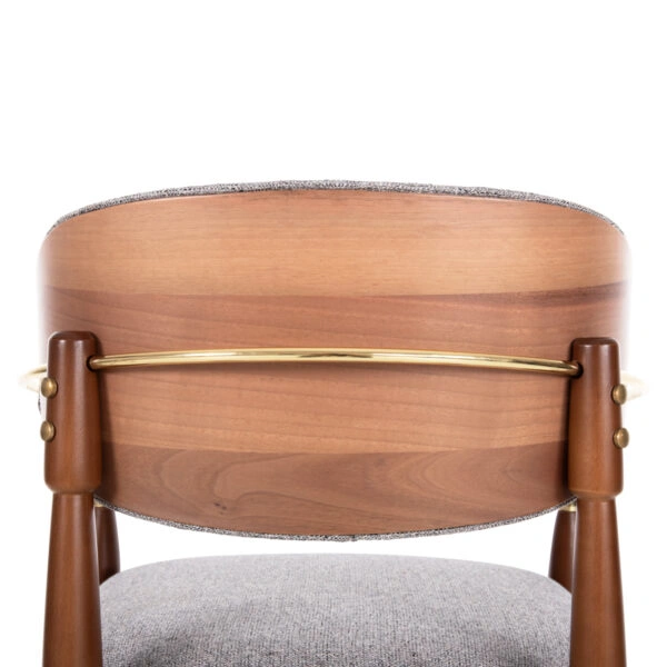 ΣΚΑΜΠΟ ΜΠΑΡ SIRUS PLUS HM18147.04 ΞΥΛΟ ΚΑΡΥΔΙΑΣ-ΜΕΤΑΛΛΟ ΧΡΥΣΟ-ΥΦΑΣΜΑ ΓΚΡΙ 52x59x101Υεκ