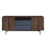 GROOVES ΜΠΟΥΦΕΣ 2ΠΟΡΤΕΣ 2ΣΥΡΤΑΡΙΑ WOTAN OAK ΓΚΡΙ 180x40xH80cm
