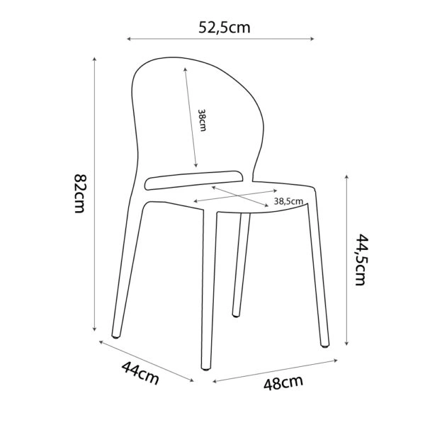 TRENDO ΚΑΡΕΚΛΑ ΓΚΡΙ 50,5x44xH83cm