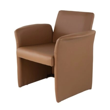 Artekko Throne Μεταλλική Πολυθρόνα με Καφέ Τεχνόδερμα (82x66x86)cm