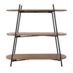 Shelf Ραφιέρα Βιβλιοθήκη 3 Επιπέδων MDF Μέταλλο Καφέ Μαύρο (108x35.5x107)cm