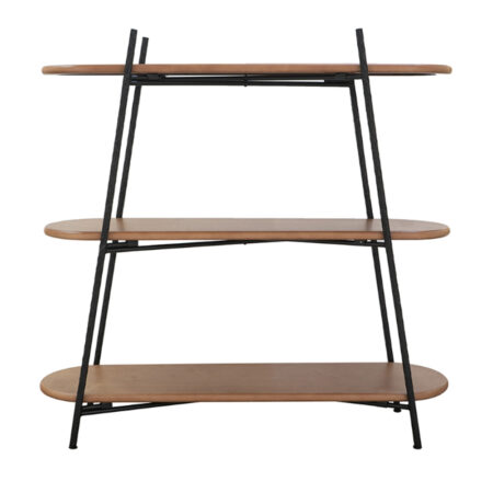 Artekko Shelf Καφέ Ραφιέρα από Ξύλο Paulownia με MDF και Μαύρο Μεταλλικό Σκελετό (108x35.5x107)cm