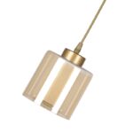 Φωτιστικό οροφής Kenedy E27 γυάλινο μονόφωτο χρώμα χρυσό Ø13x60εκ.