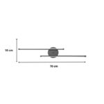 Απλίκα τοίχου Led Frode μεταλλική χρώμα μαύρο 70x10x10εκ.